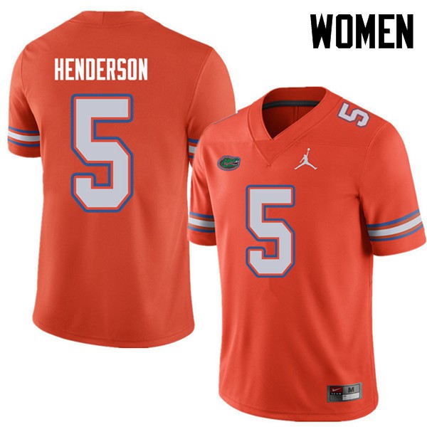 Jordan Brand Women #5 CJ Henderson Florida Gators College Football Jerseys Orange
